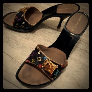 Louis Vuitton sandals size 36 monogram low heels